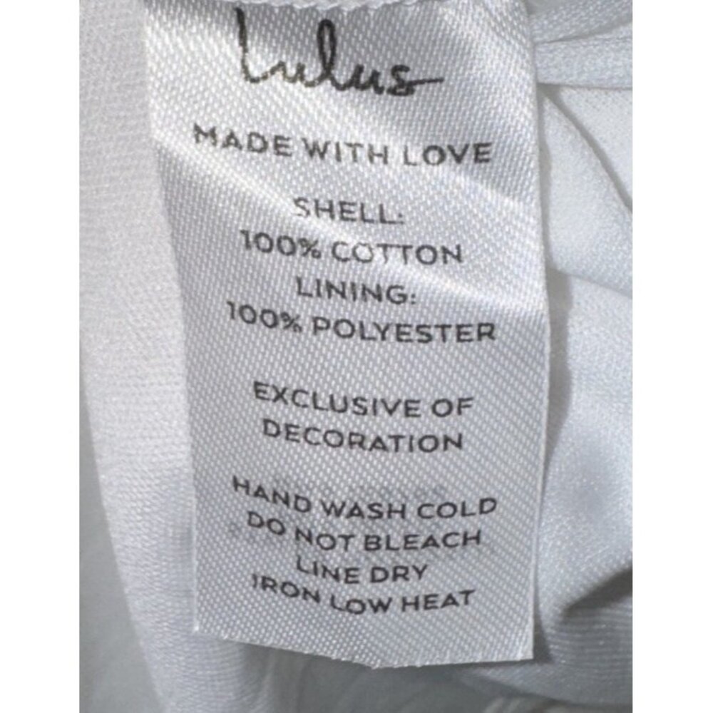 NWT LULUS Women’s Sicilian Sun White Eyelet Ruffled Lace-Up Midi Dress Medium - Picture 7 of 9
